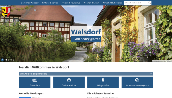 Bild vergrößern: Website der Gemeinde Walsdorf