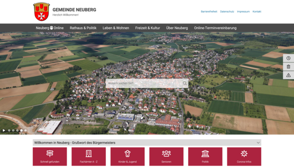 Bild vergrößern: Neue Website der Gemeinde Neuberg - Hessen